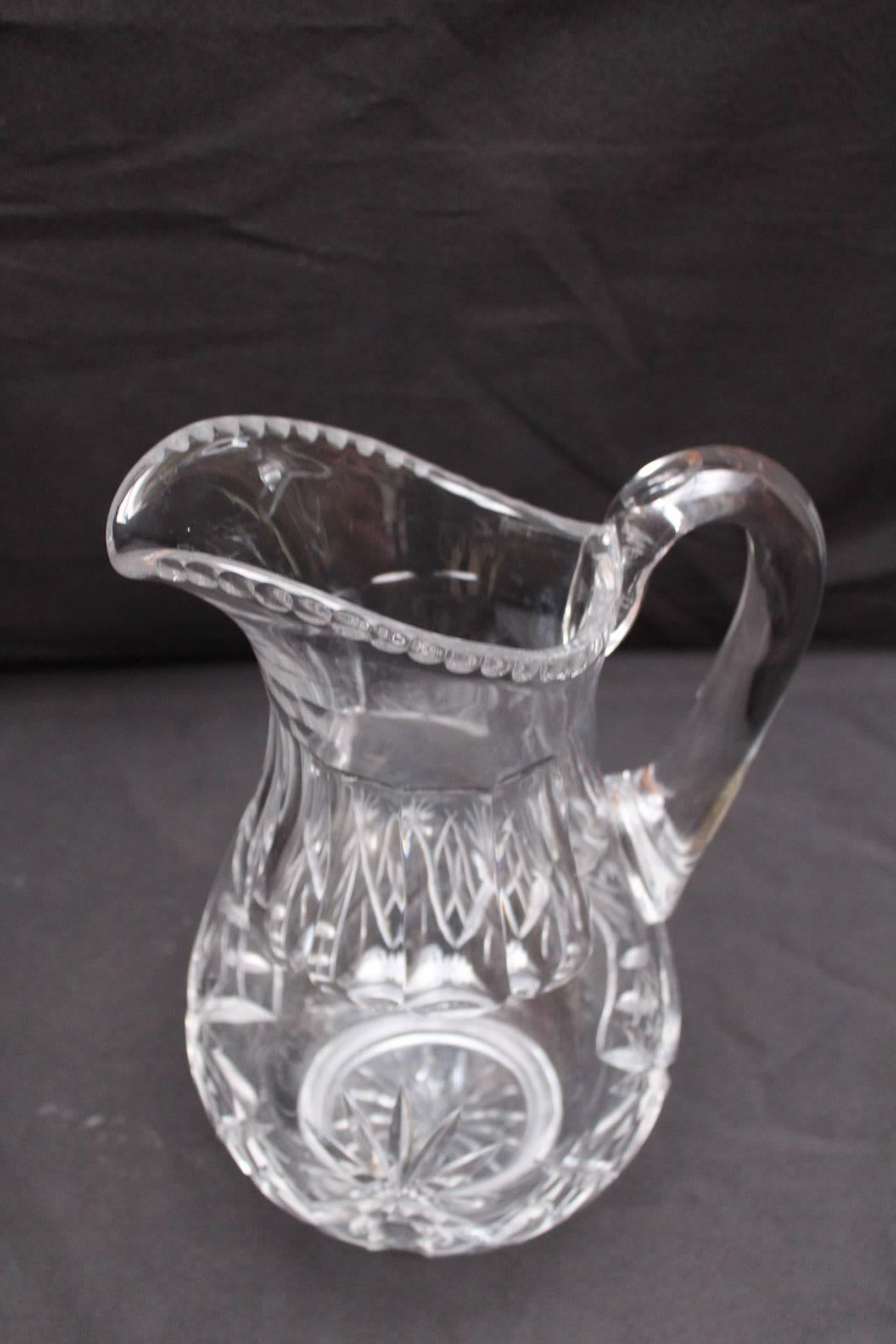 Water Pitcher, Baccarat Crystal, 19th Century, France In Excellent Condition In Saint-Ouen, FR