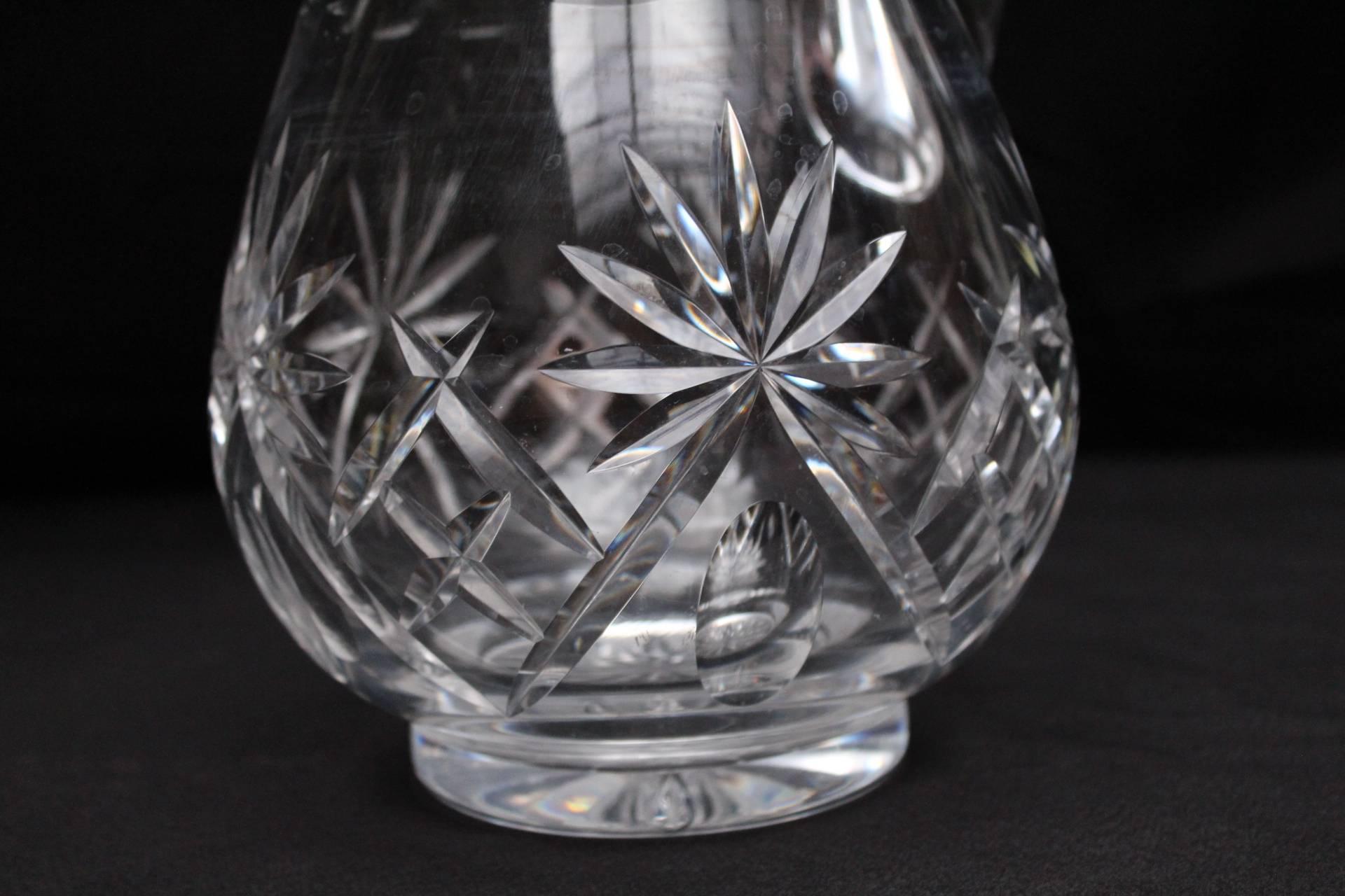 French Water Pitcher, Baccarat Crystal, 19th Century, France
