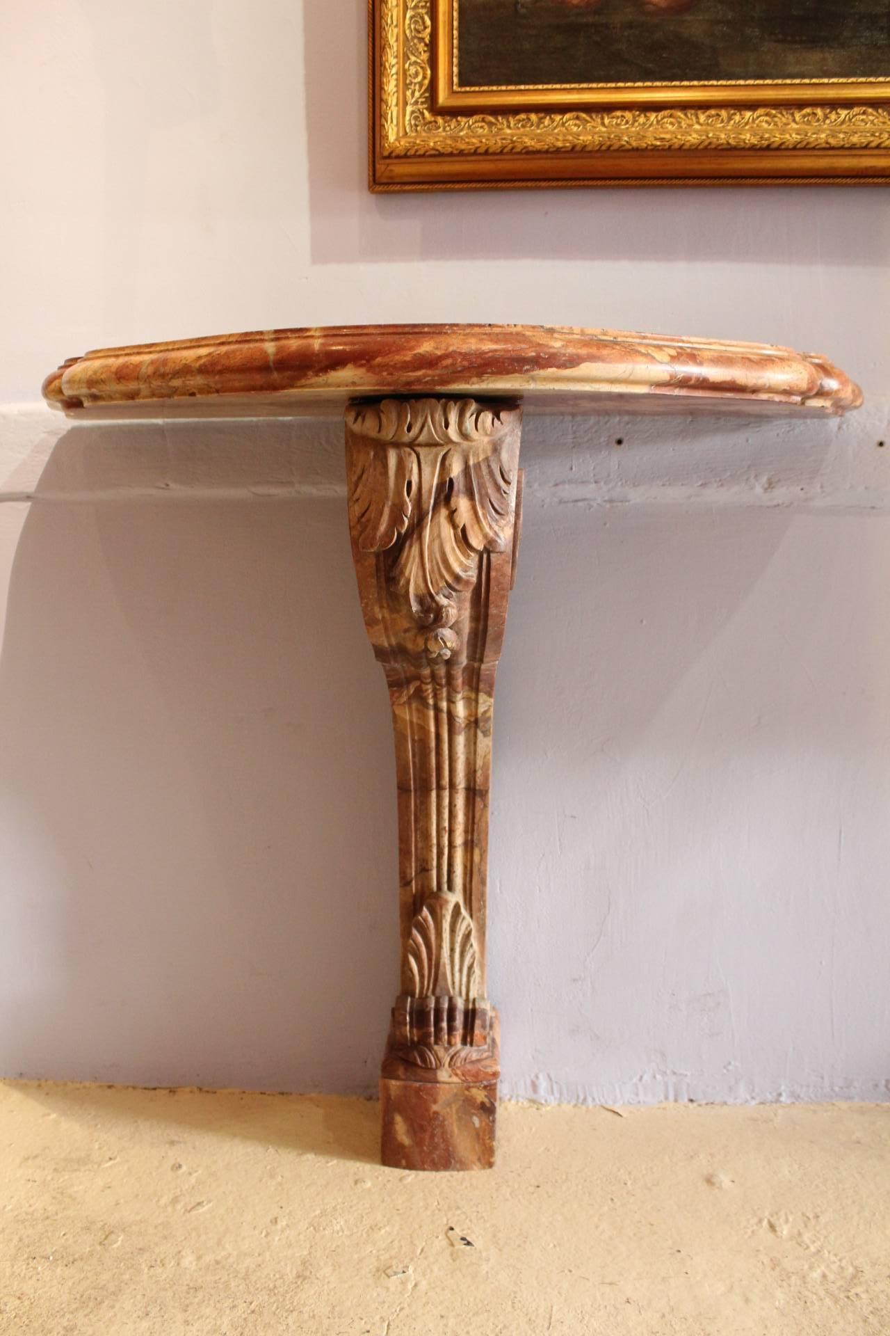 Pair of Console Tables Marble Circa 1880, France For Sale 1