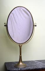 Early 20th Century Tall Brass Double Face Psyché Mirror with Beveled Edges