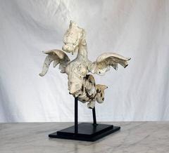 19th Century Cast Iron Elements Mounted on a Platinum Representing a Dragon