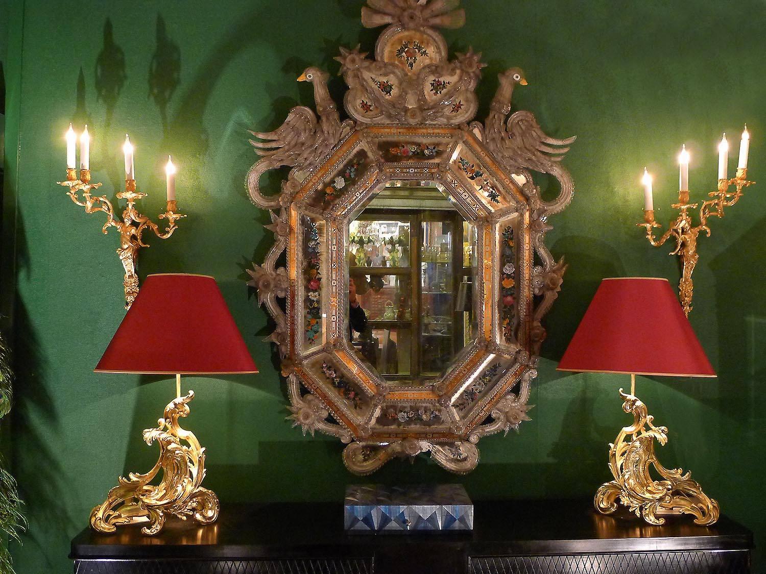 Pair of Lamps Made from Gilt Bronze Chenets In Excellent Condition For Sale In Saint-Ouen, FR