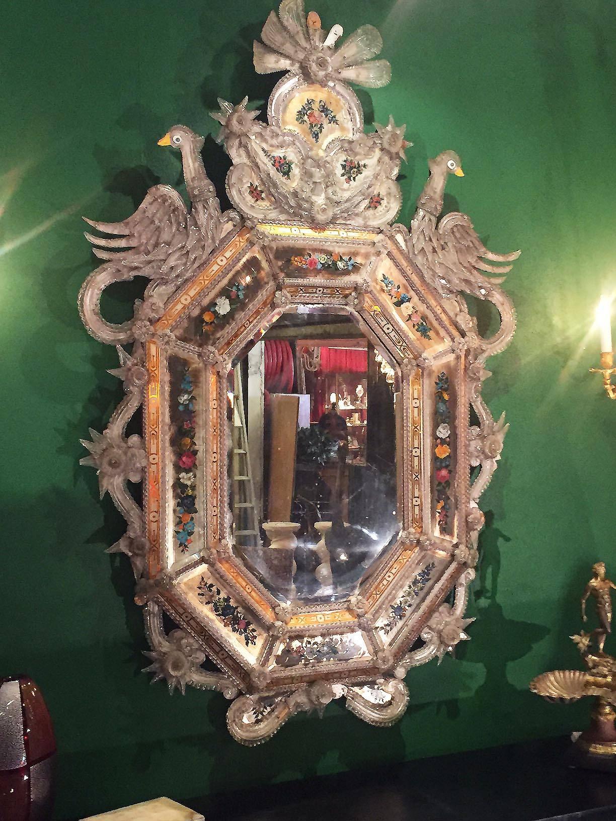 Venetian Mirror 19th Century by Toiso and Barovier Murano For Sale 2