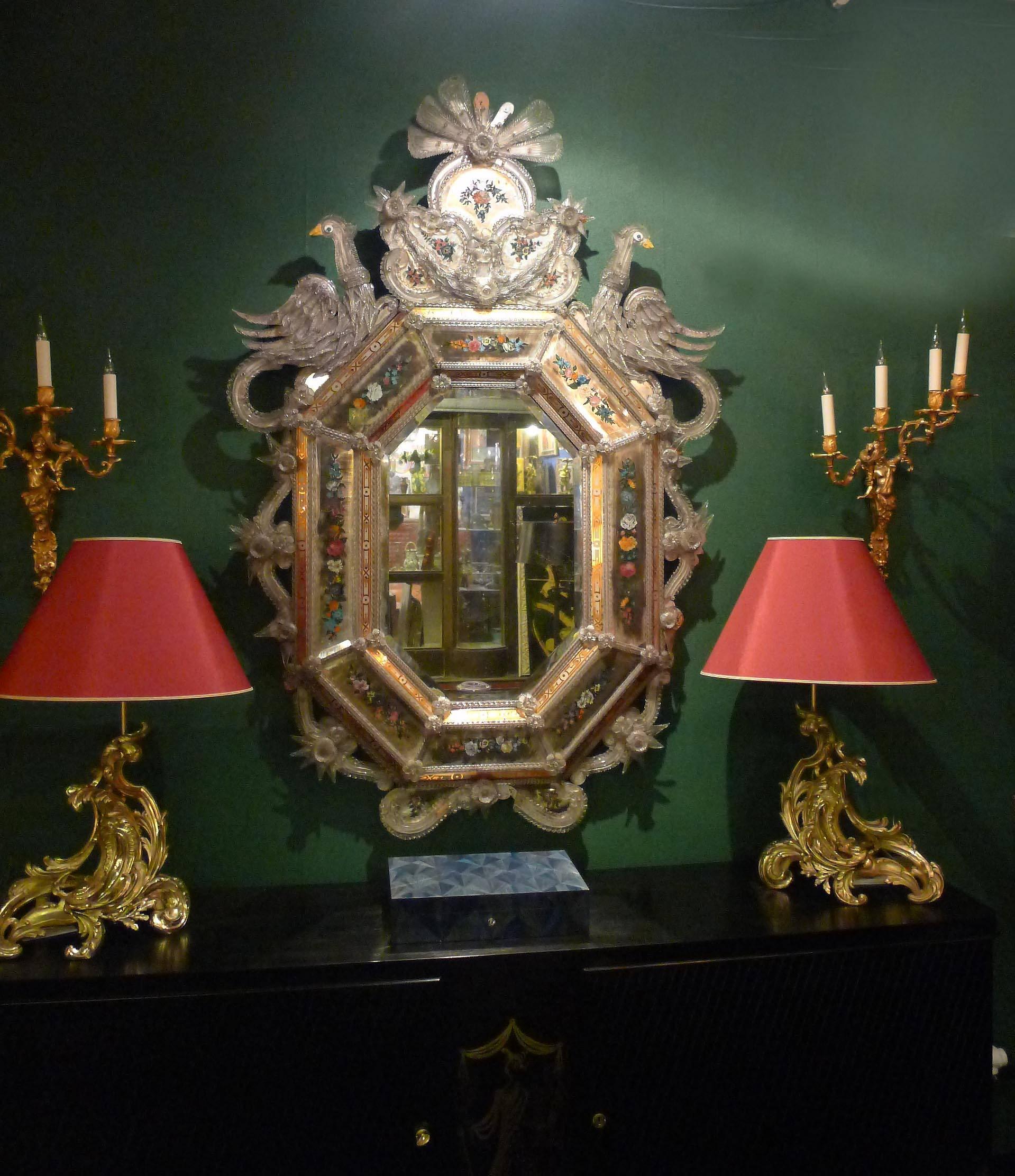 Venetian Mirror 19th Century by Toiso and Barovier Murano For Sale 3