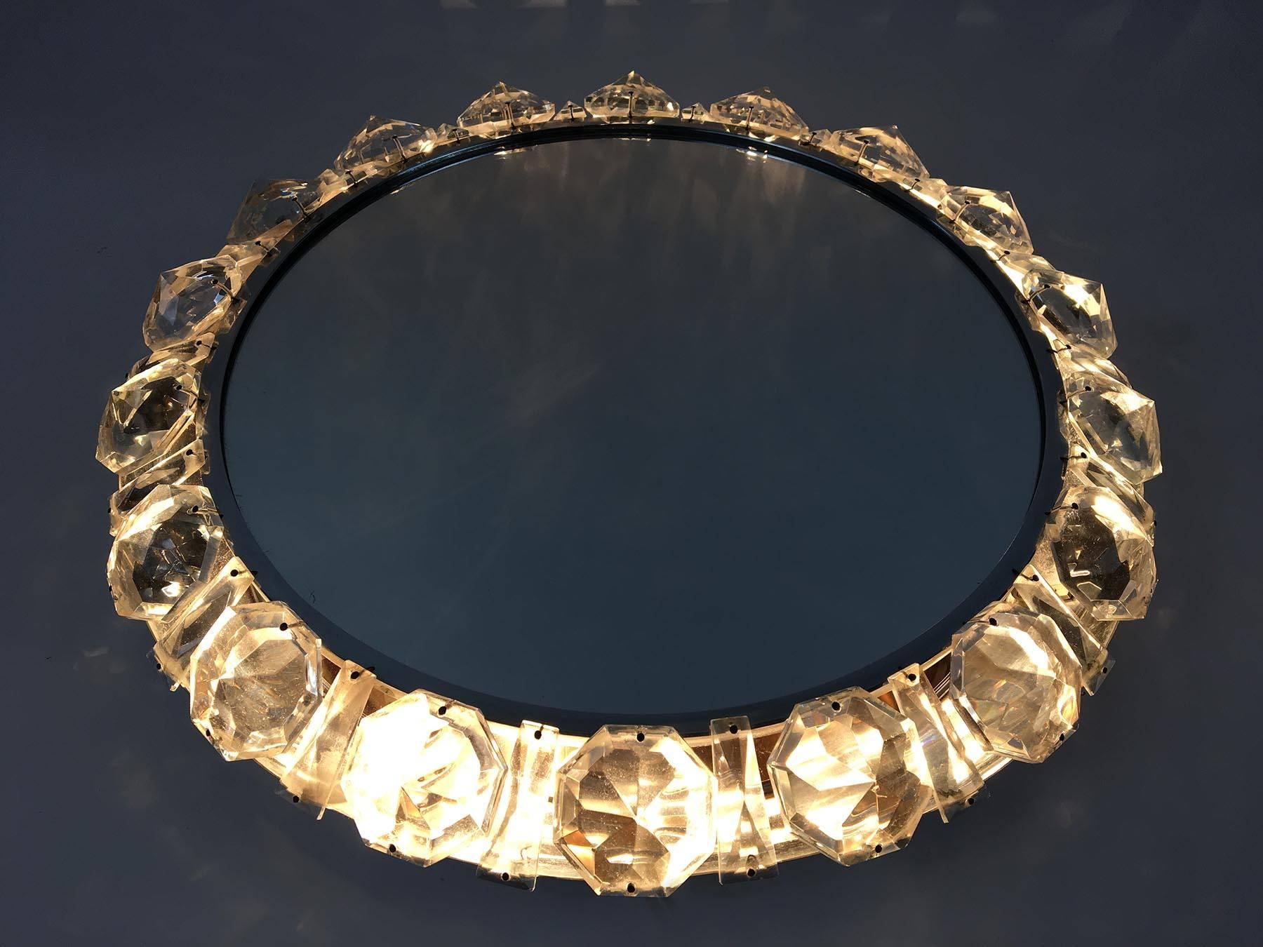 Mirror by Bakalowits in Big Crystal Diamond In Good Condition For Sale In Saint-Ouen, FR