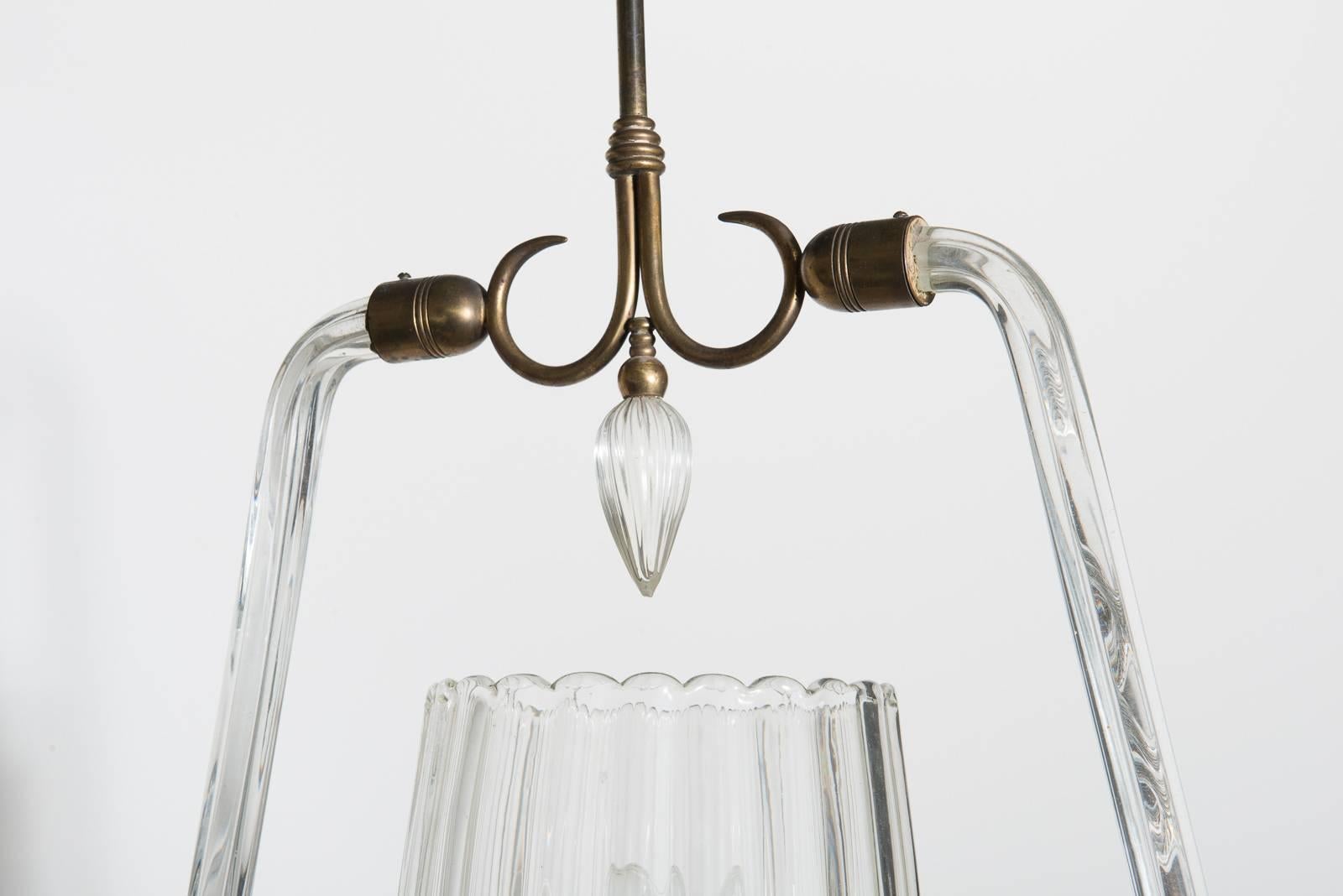 French Elegant Chandelier by Gio Ponti and Venini For Sale