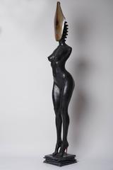 Feather Pen of Women in Bronze by Arnaud Kasper