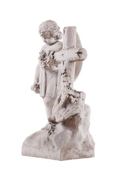 Angel with Cross, Marble, 19 Century