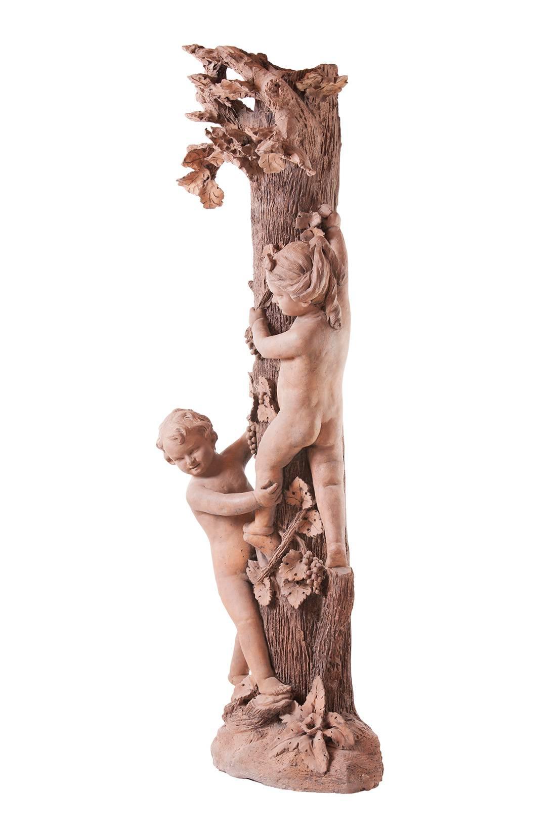 Sculpture Terracotta, French, circa 1860, Decor for a Restaurant In Good Condition For Sale In Gonten, CH