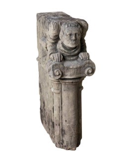 Side Board, Sandstone 19th Century with Glass