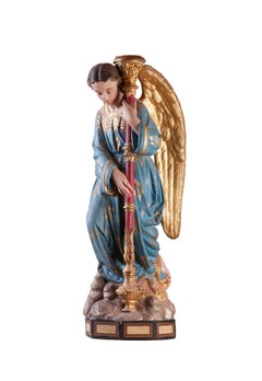 Angel Terracotta and Painted, 19th Century