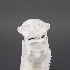 Chinese Blanc de Chine Incense Burner Seated Buddhist Lion, 17th Century