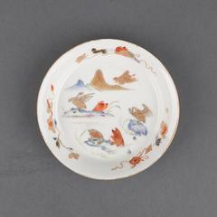 Chinese Semi Egg-Shell Porcelain Tea Bowl and Saucer, 18th Century