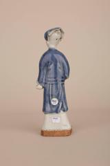 Chinese Biscuit Figure of a Lady Carrying a Baby, Qianlong, 18th Century