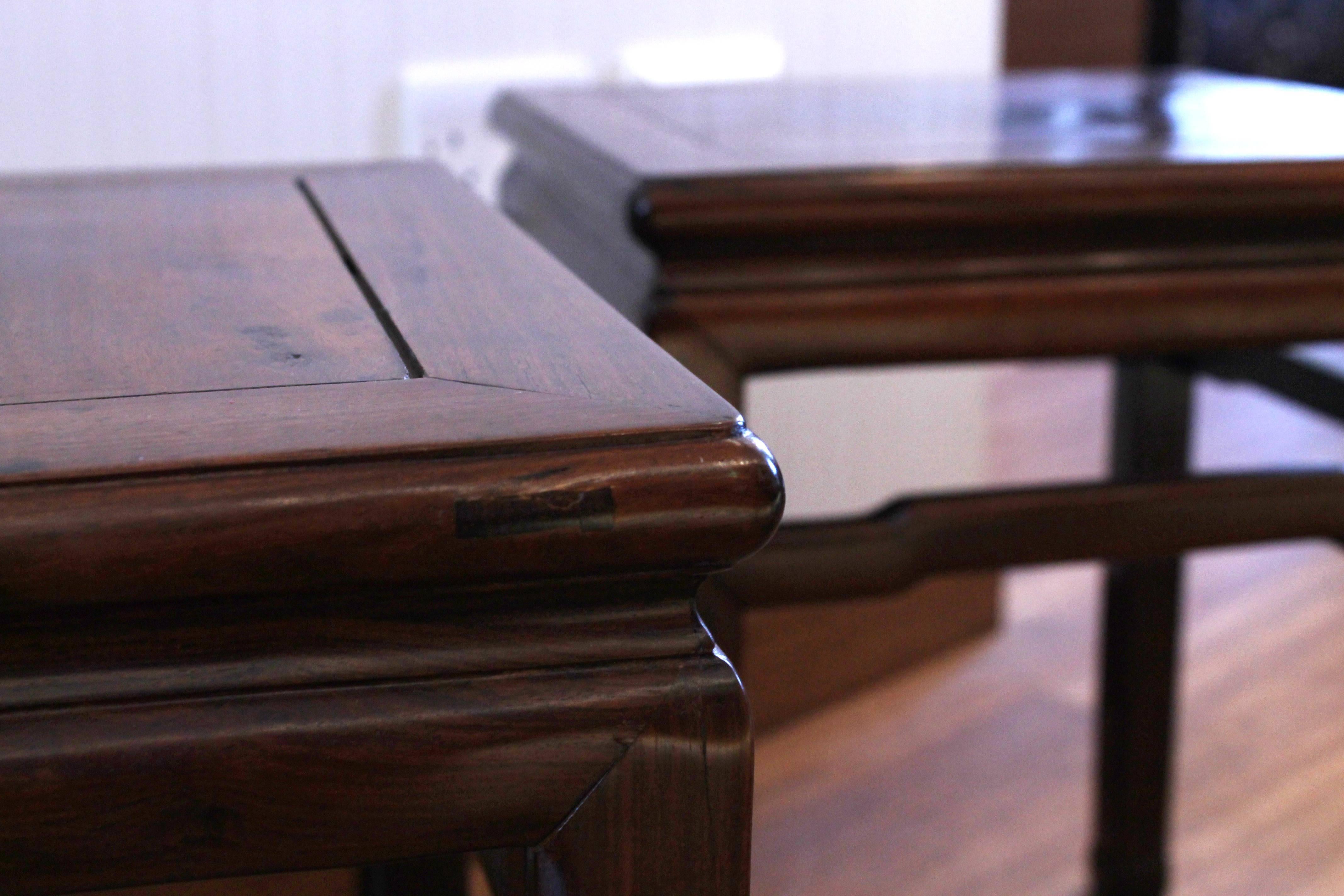 19th Century Pair of Chinese Hongmu 'Blackwood' Square Stools For Sale