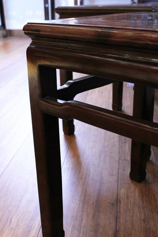Pair of Chinese Hongmu 'Blackwood' Square Stools For Sale at 1stDibs