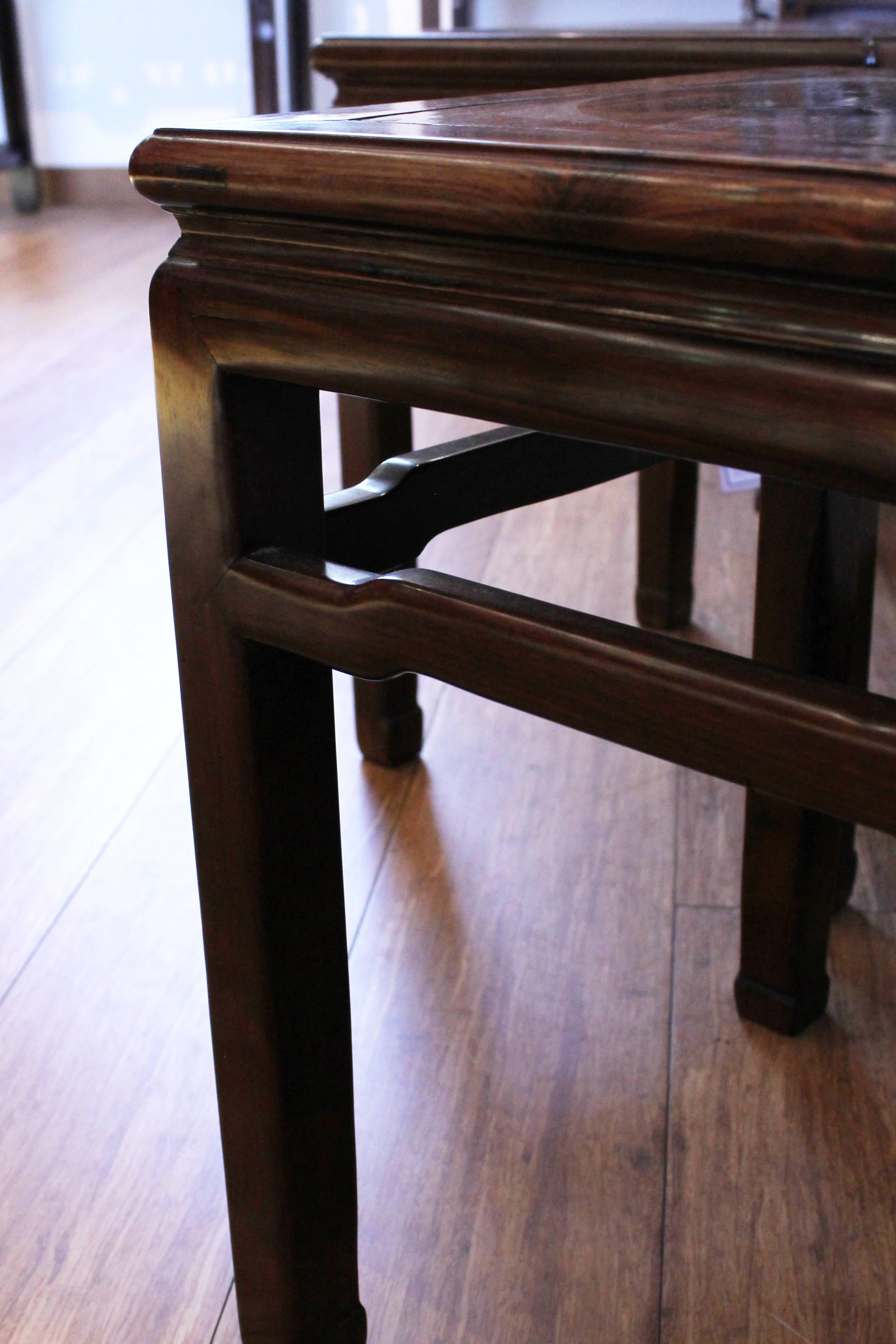 Pair of Chinese Hongmu 'Blackwood' Square Stools For Sale 1