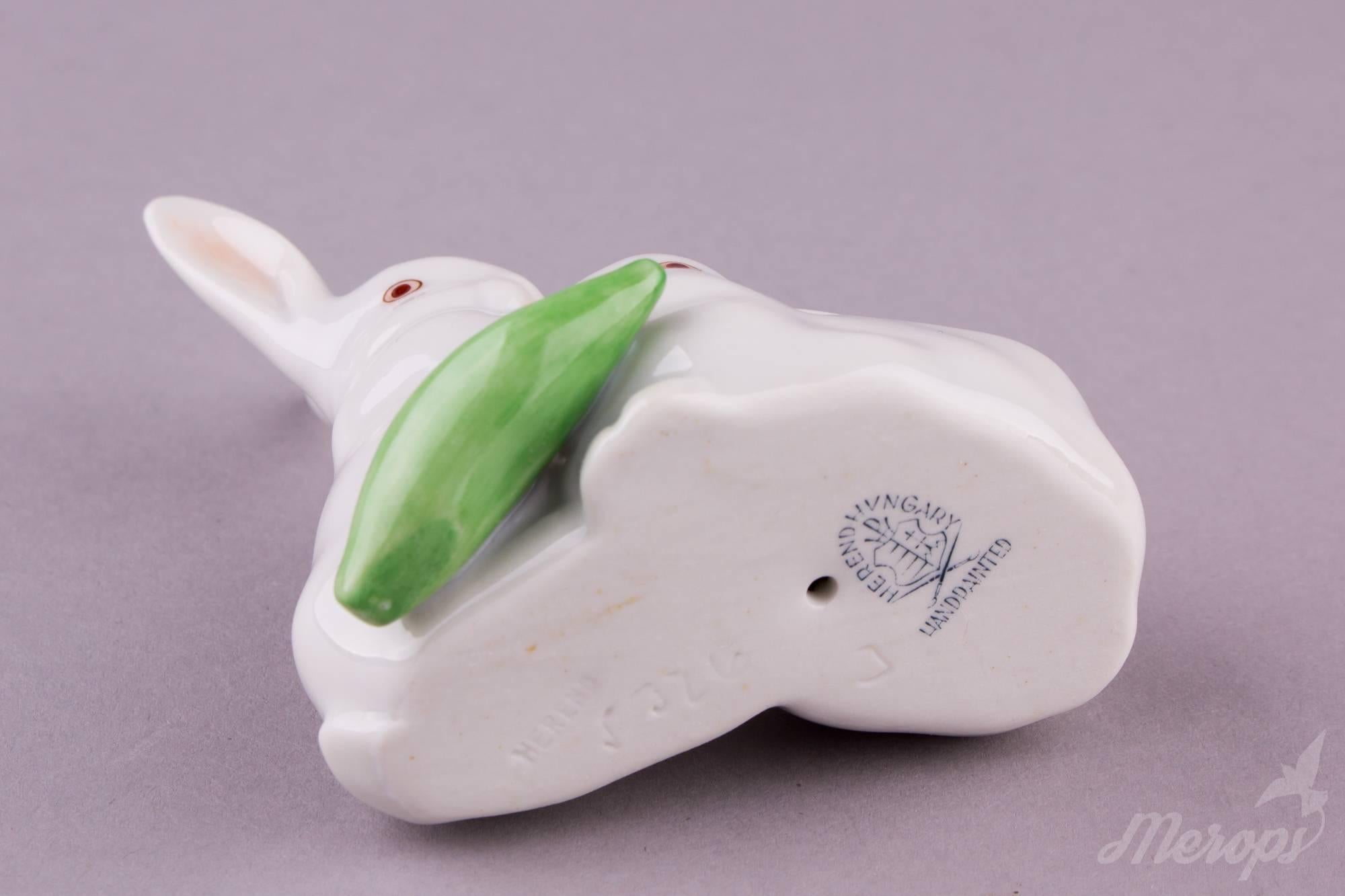 Mid-20th Century Herend Rabbit Pair with Corn Figurine