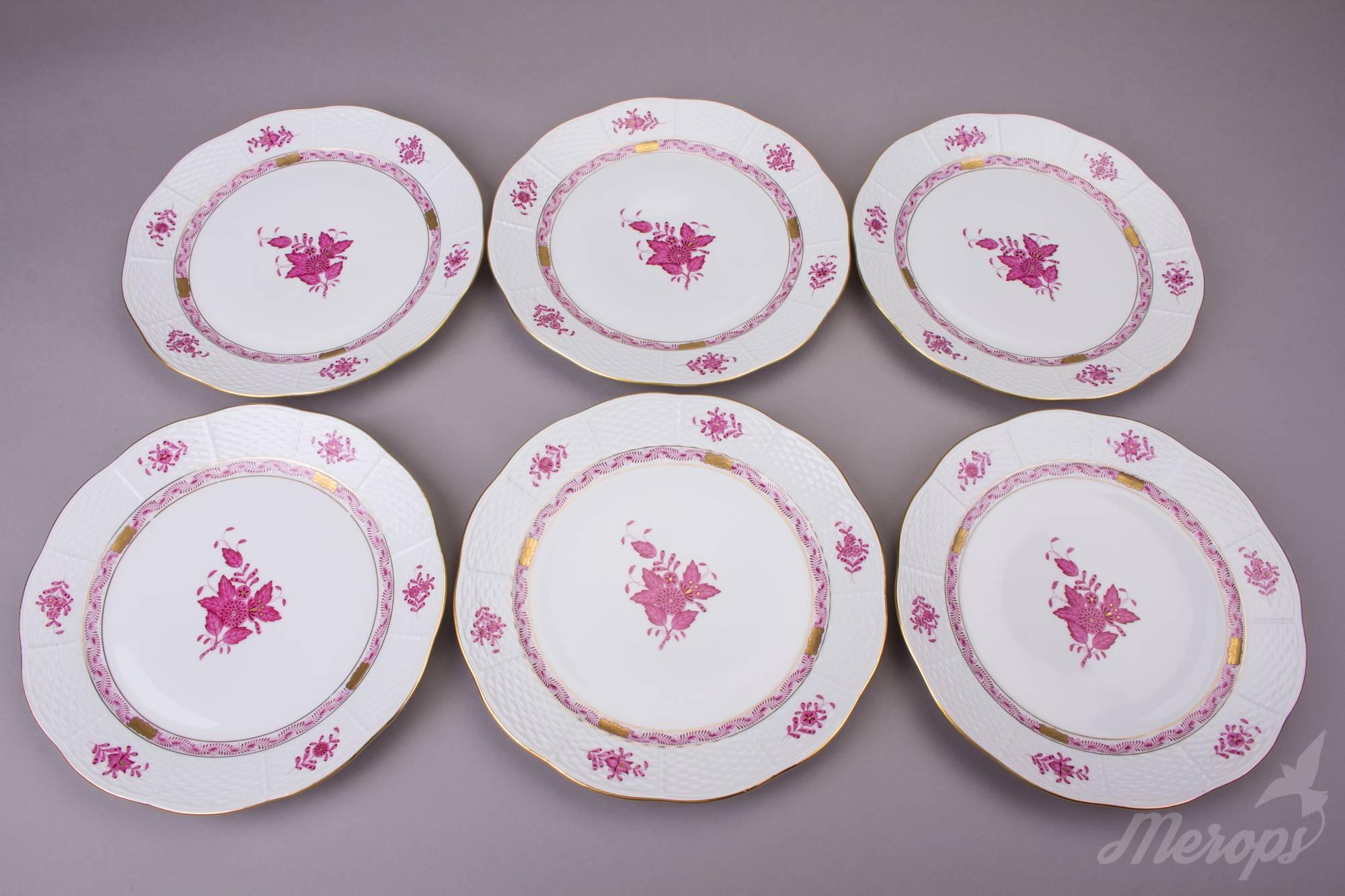 Herend Chinese Bouquet Raspberry Dinner Service for Six Persons, cca. 1960 2