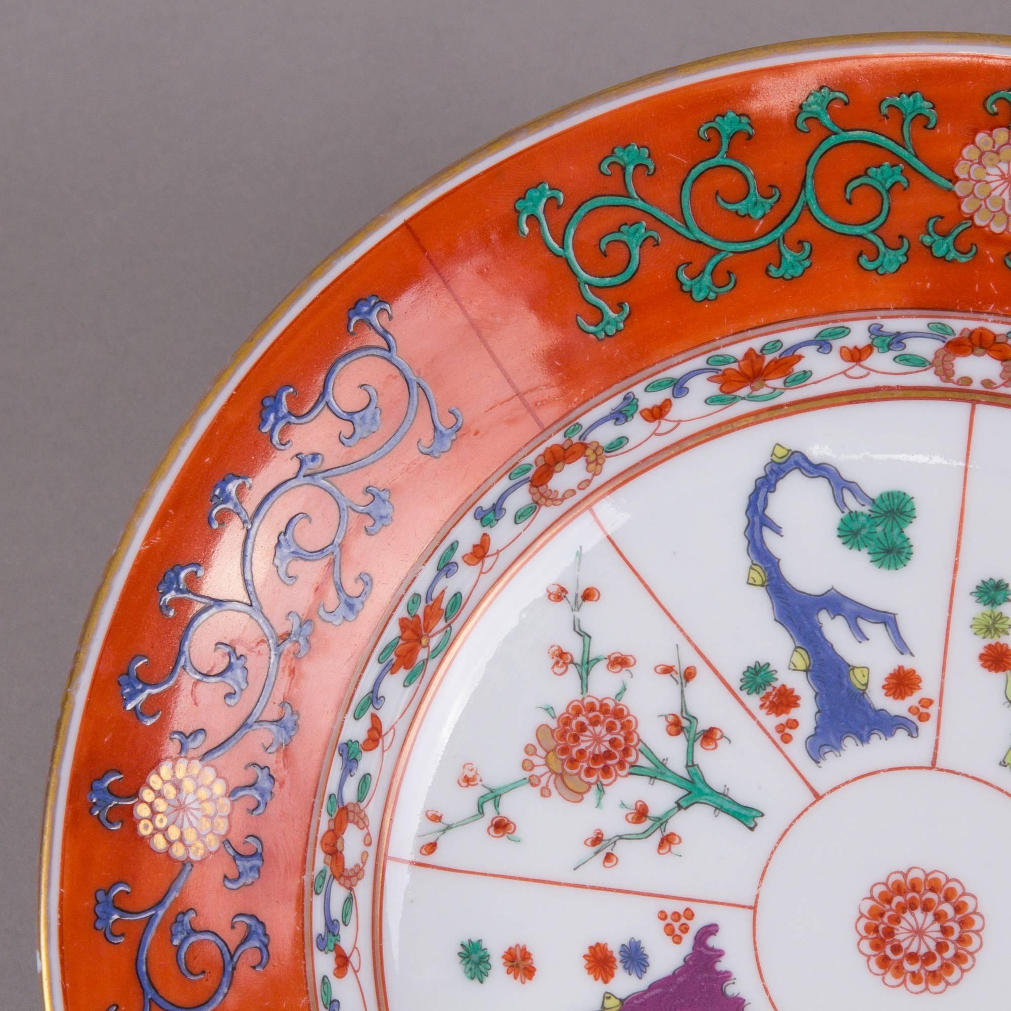 This is a really rare Herend piece, because this plate is almost 120 years old. One of the first pieces painted with this beautiful and famous pattern. It's in very good condition for it's age, only light wear visible, and there's a small hairline