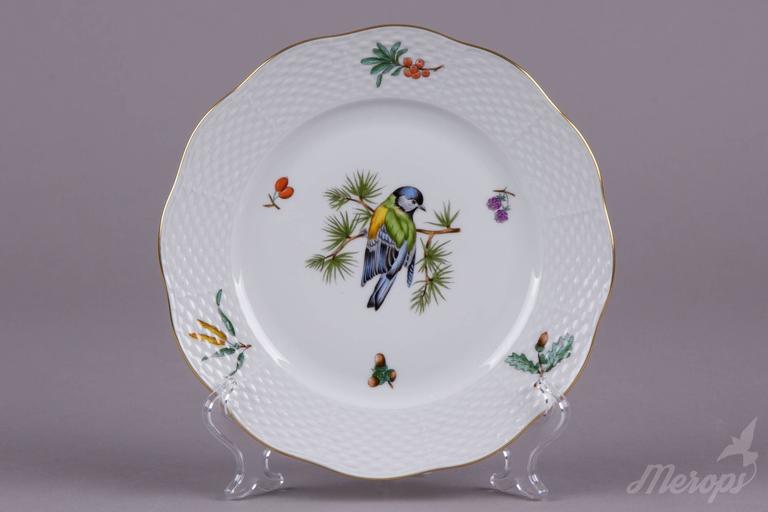 Herend Empire Bird Pattern Dessert Set for Six Persons, circa 1970 For Sale at 1stDibs