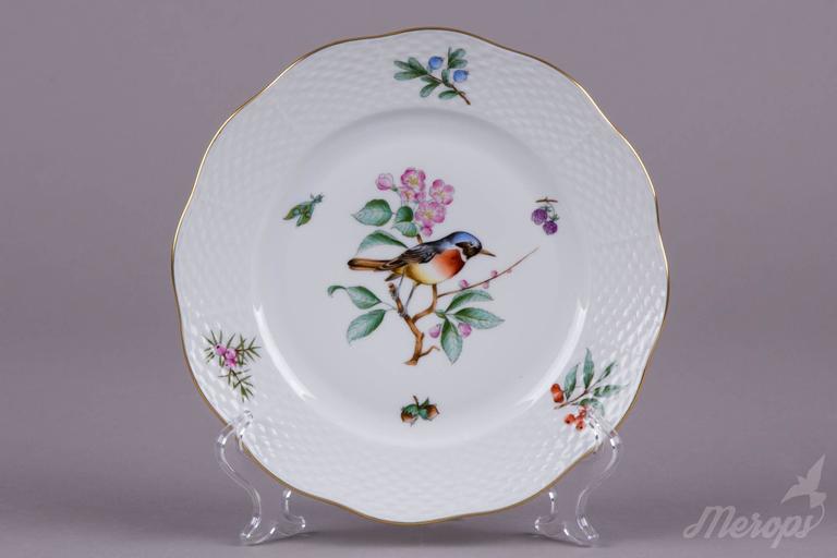 Herend Empire Bird Pattern Dessert Set for Six Persons, circa 1970 For Sale at 1stDibs