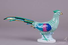Herend Green Fishnet Pheasant Figurine