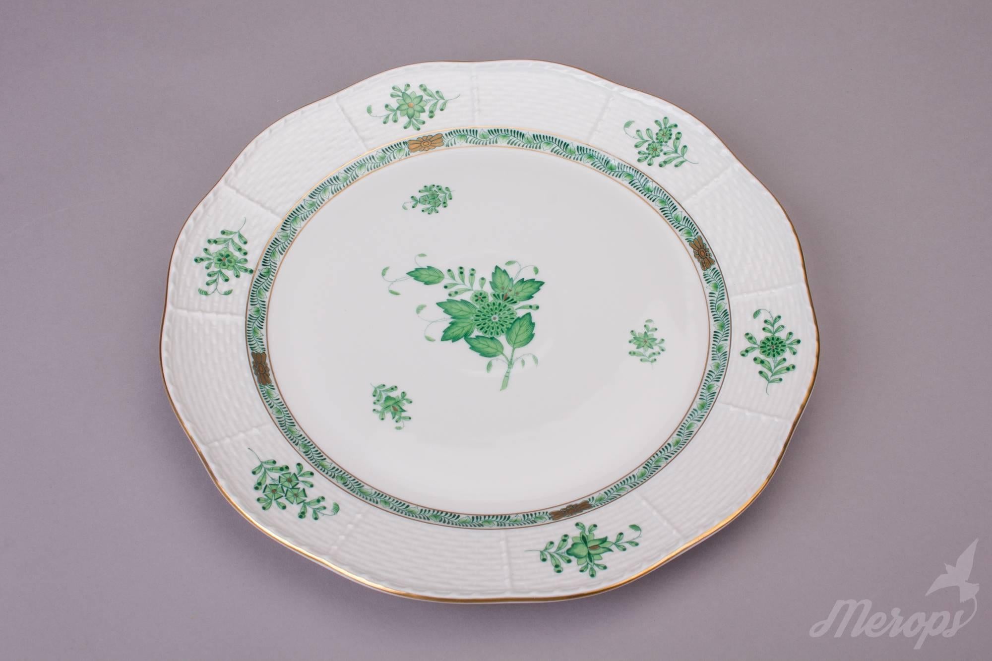 Mid-20th Century Herend Chinese Bouquet Green Dinner Service for Six Persons, circa 1940