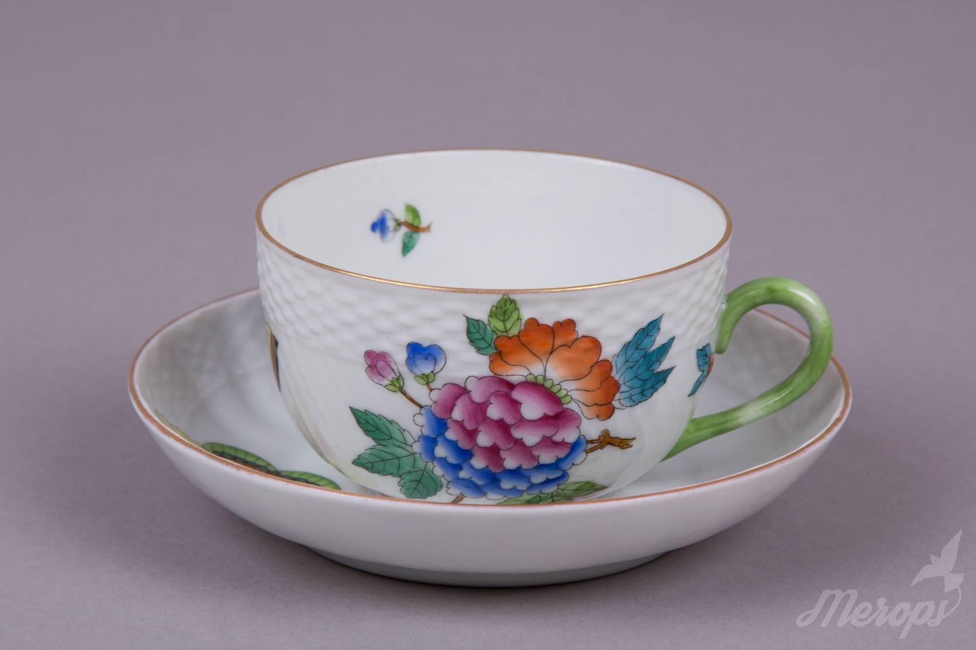 Hand-Painted Herend Queen Victoria Tea and Dessert Set for Ten Persons, from 1942