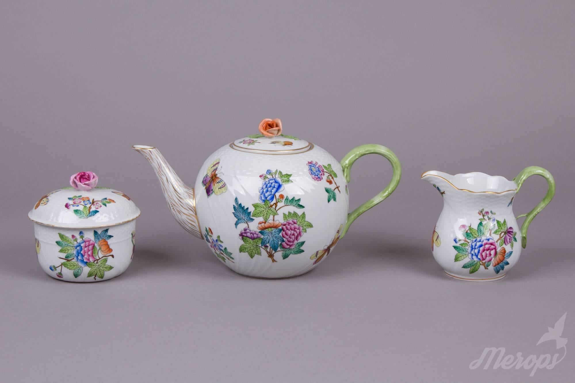 Hungarian Herend Queen Victoria Tea and Dessert Set for Ten Persons, from 1942