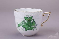 Herend Chinese Bouquet Green Tea Cup with Saucer