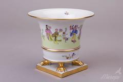 Herend Chinese Csung Vert Claw Footed Cachepot