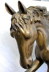 Life-Size Brass Horse Sculpture, circa 1910