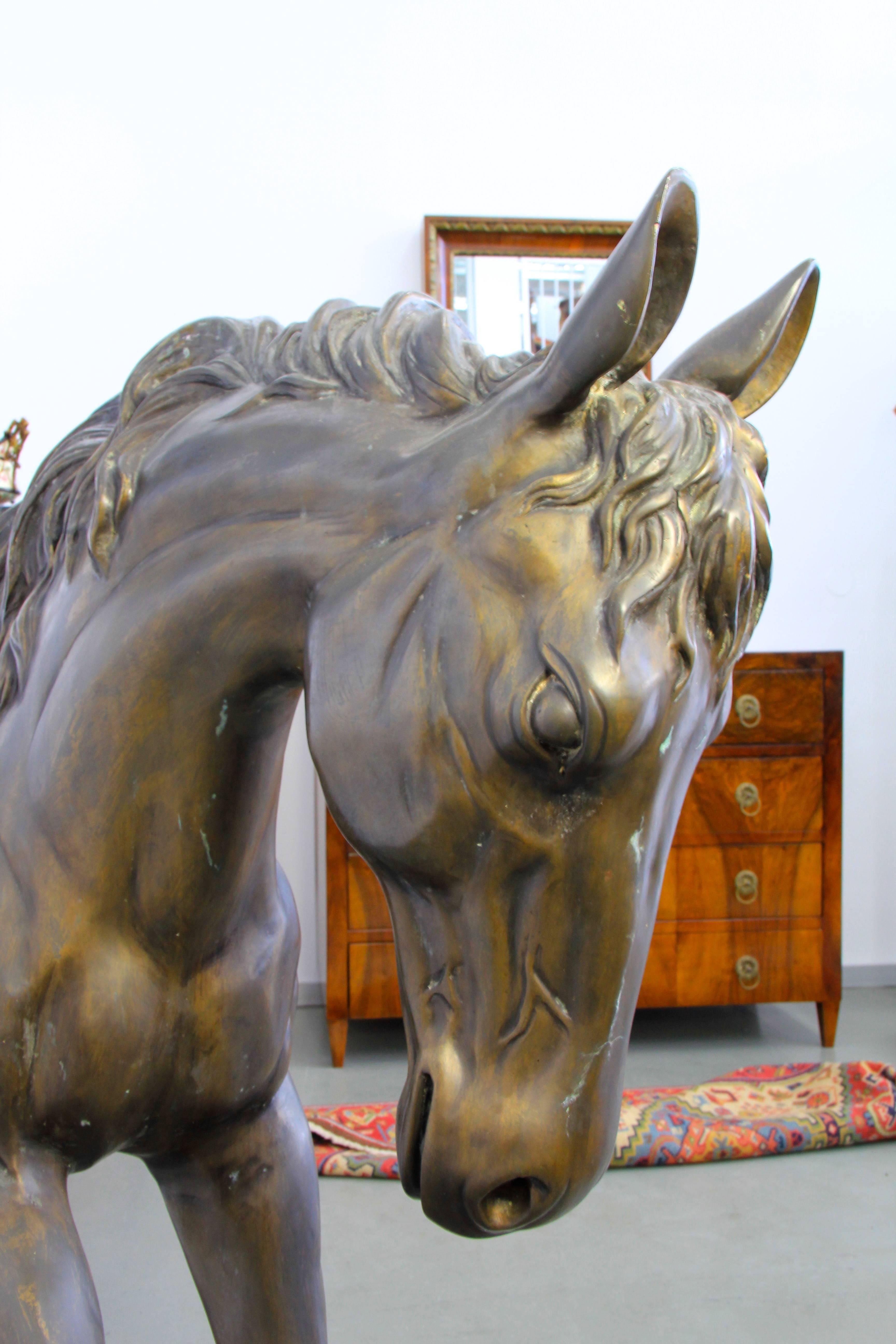 Life-Size Brass Horse Sculpture, circa 1910 In Good Condition In Lichtenberg, AT