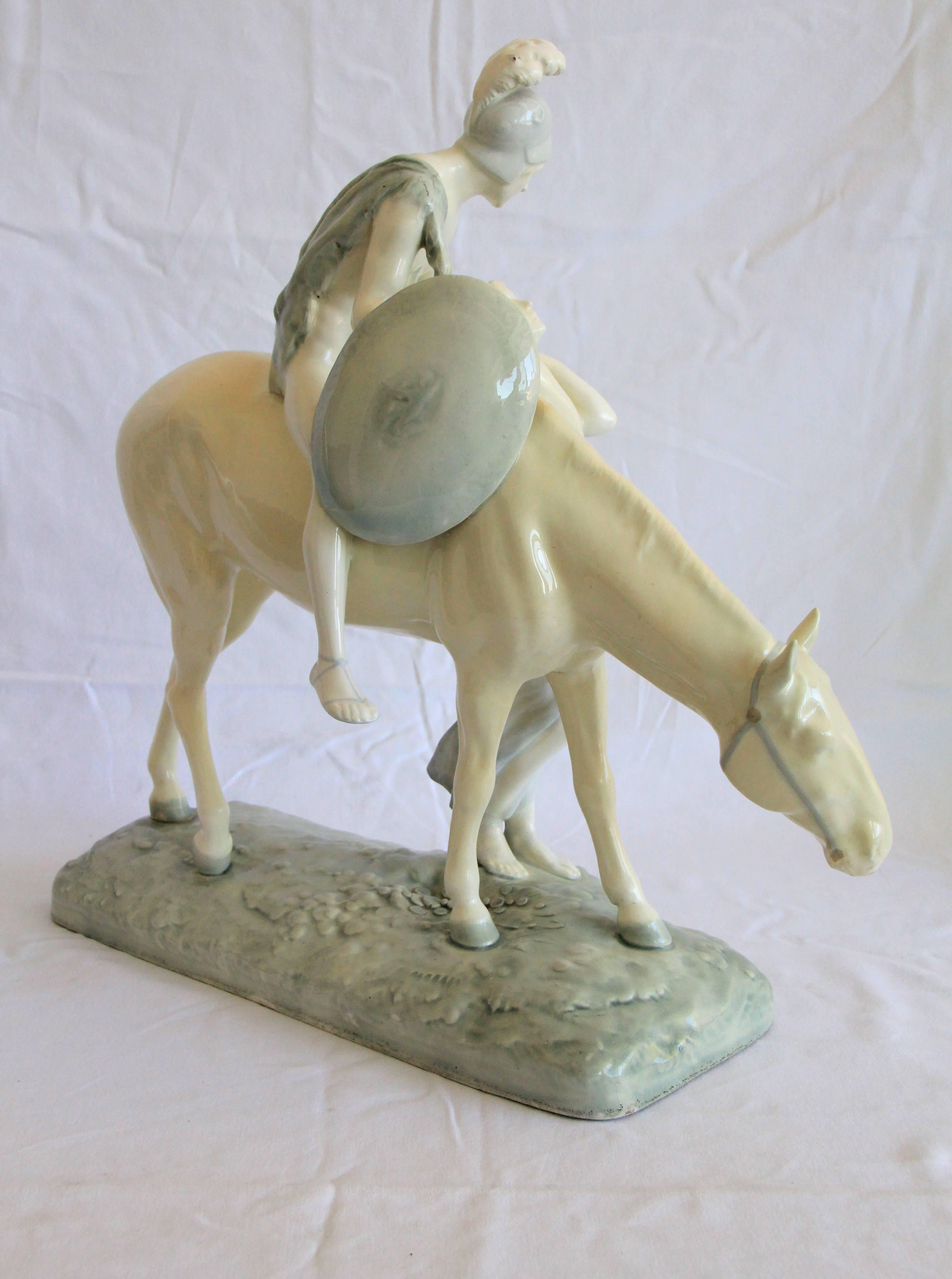 Art Nouveau Royal Vienna / Ernst Wahliss Porcelain Horse Sculpture, circa 1905