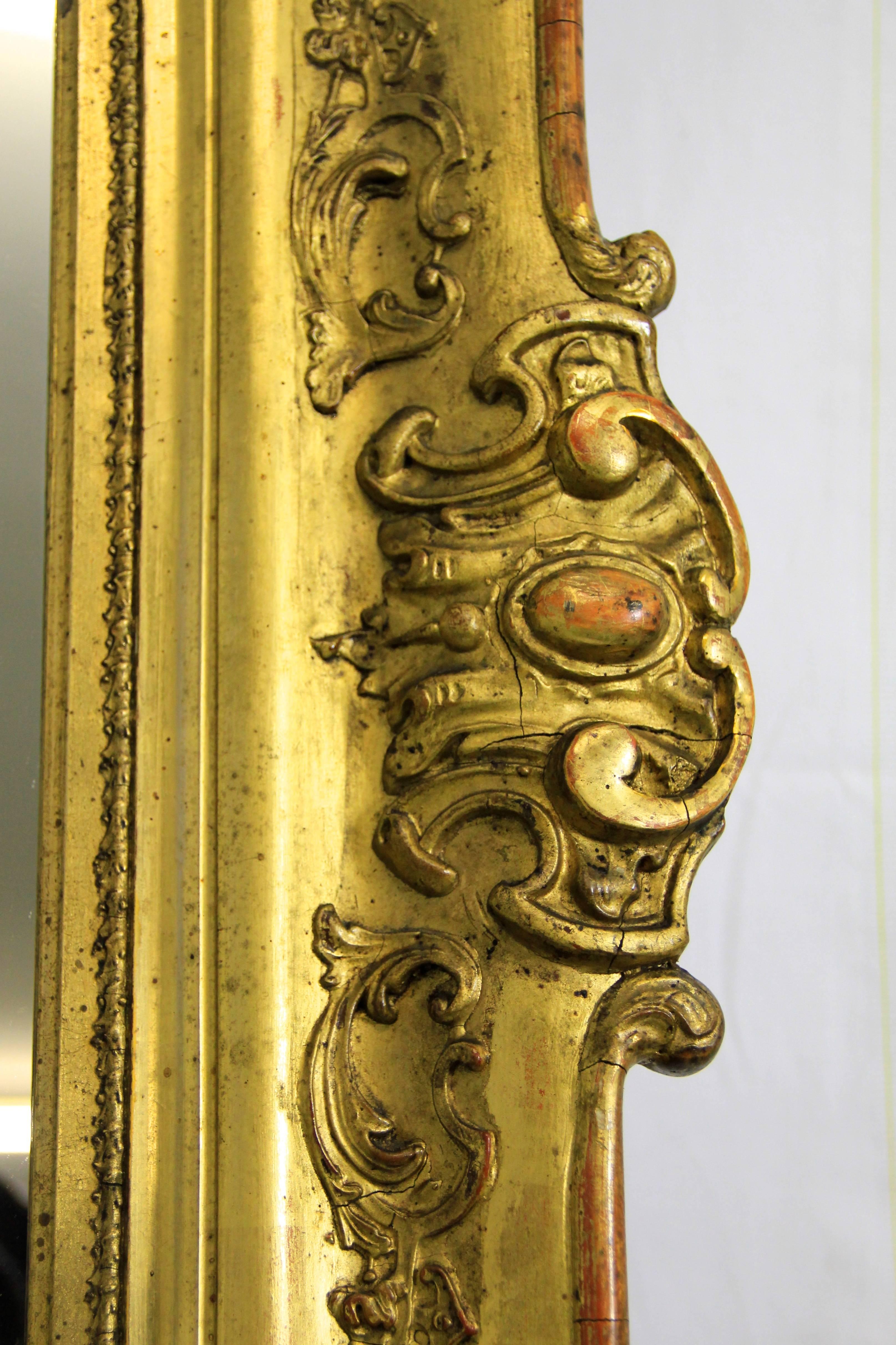 Austrian Majestic Gilt Biedermeier Wall Mirror, Austria, circa 1825