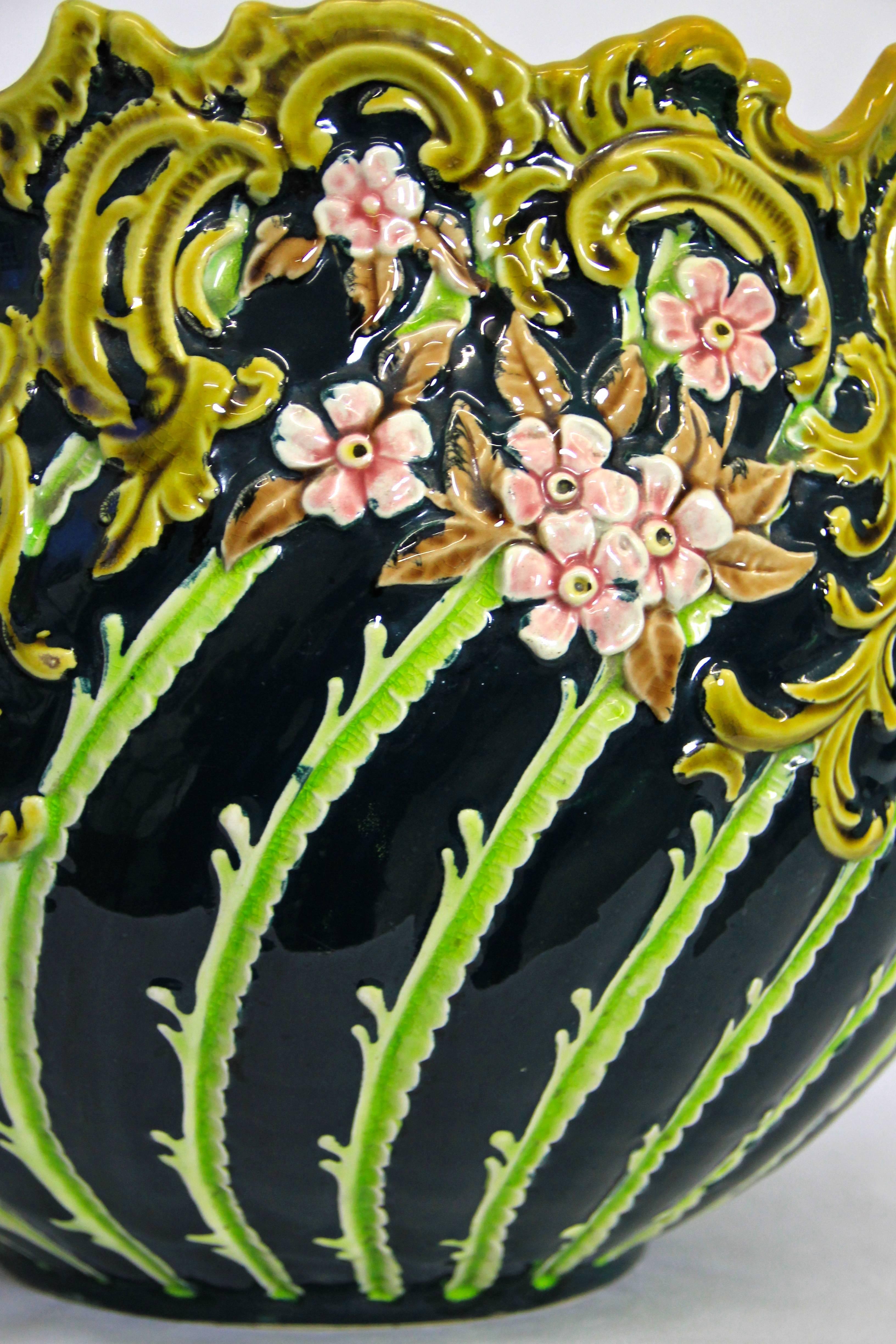 Großer Jugendstil-Übertopf, Julius Dressler zugeschrieben, um 1900 (Tschechisch)