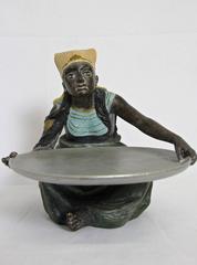 Figurine en majolique "L'Égyptien" de Bernhard Bloch:: marquée:: vers 1900