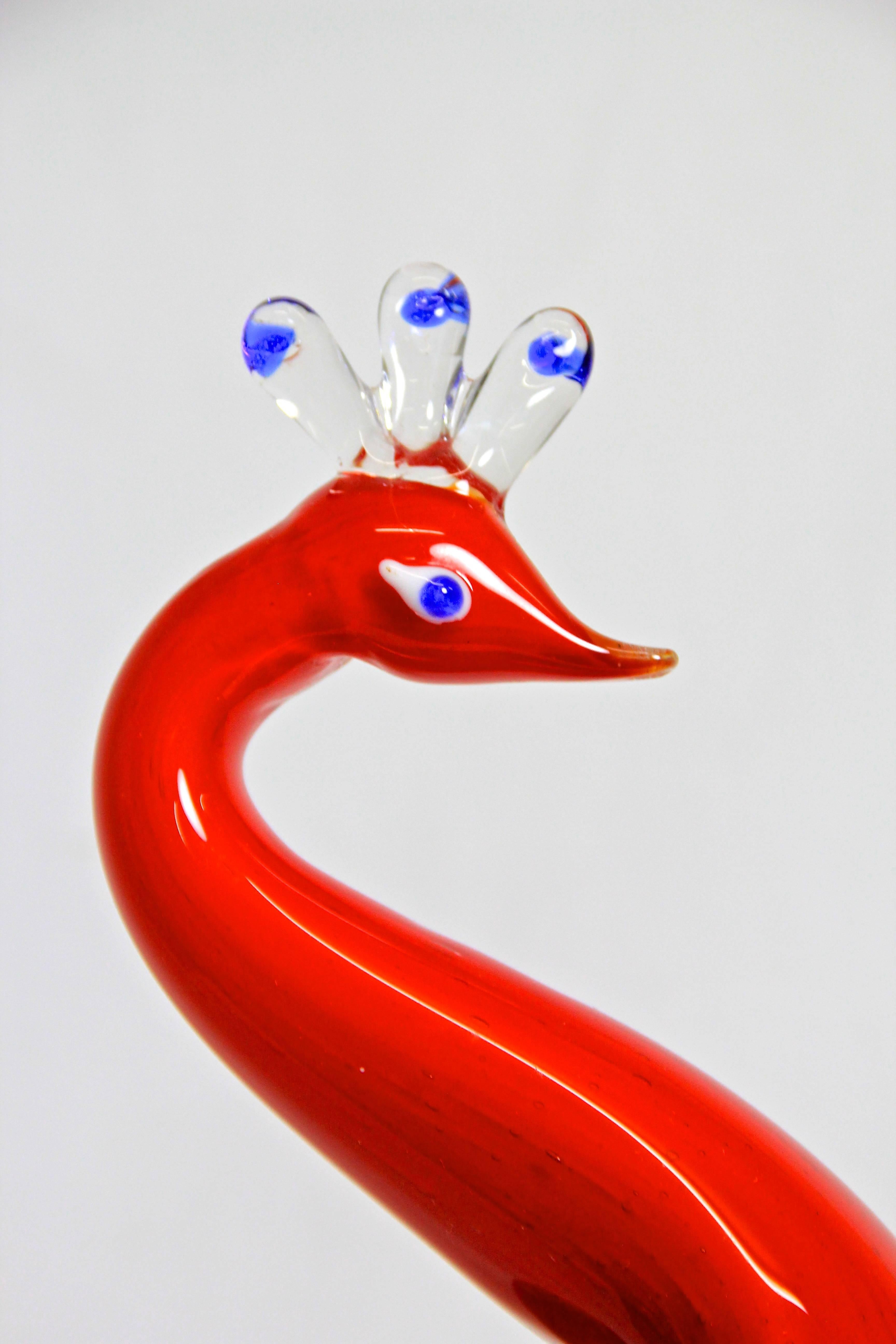 murano glass peacock figurine