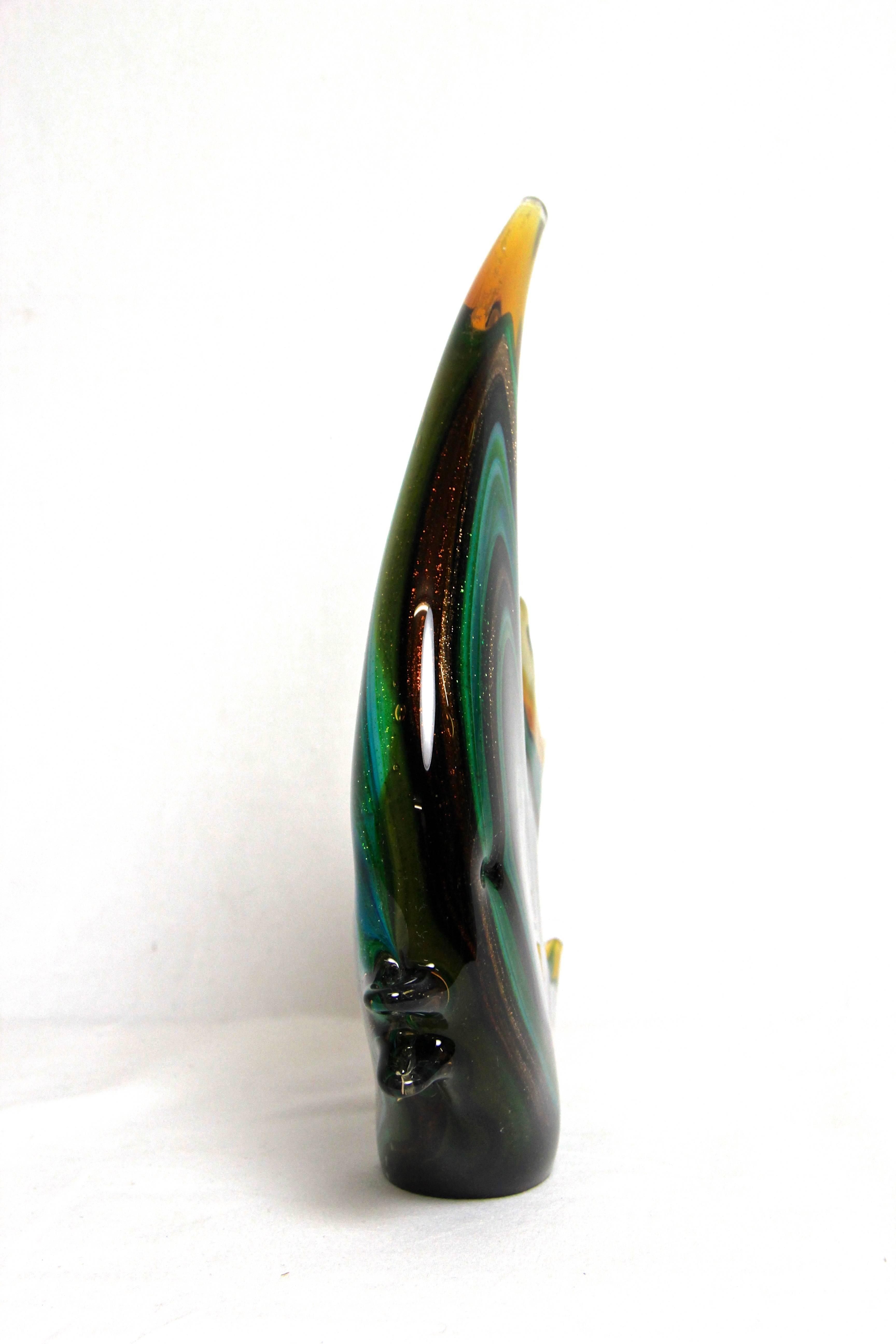 Colorful Caribbean Murano Glass Art Fish, Italy In Excellent Condition In Lichtenberg, AT