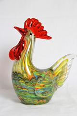 Increíble Gallo de Cristal de Murano Artesanal