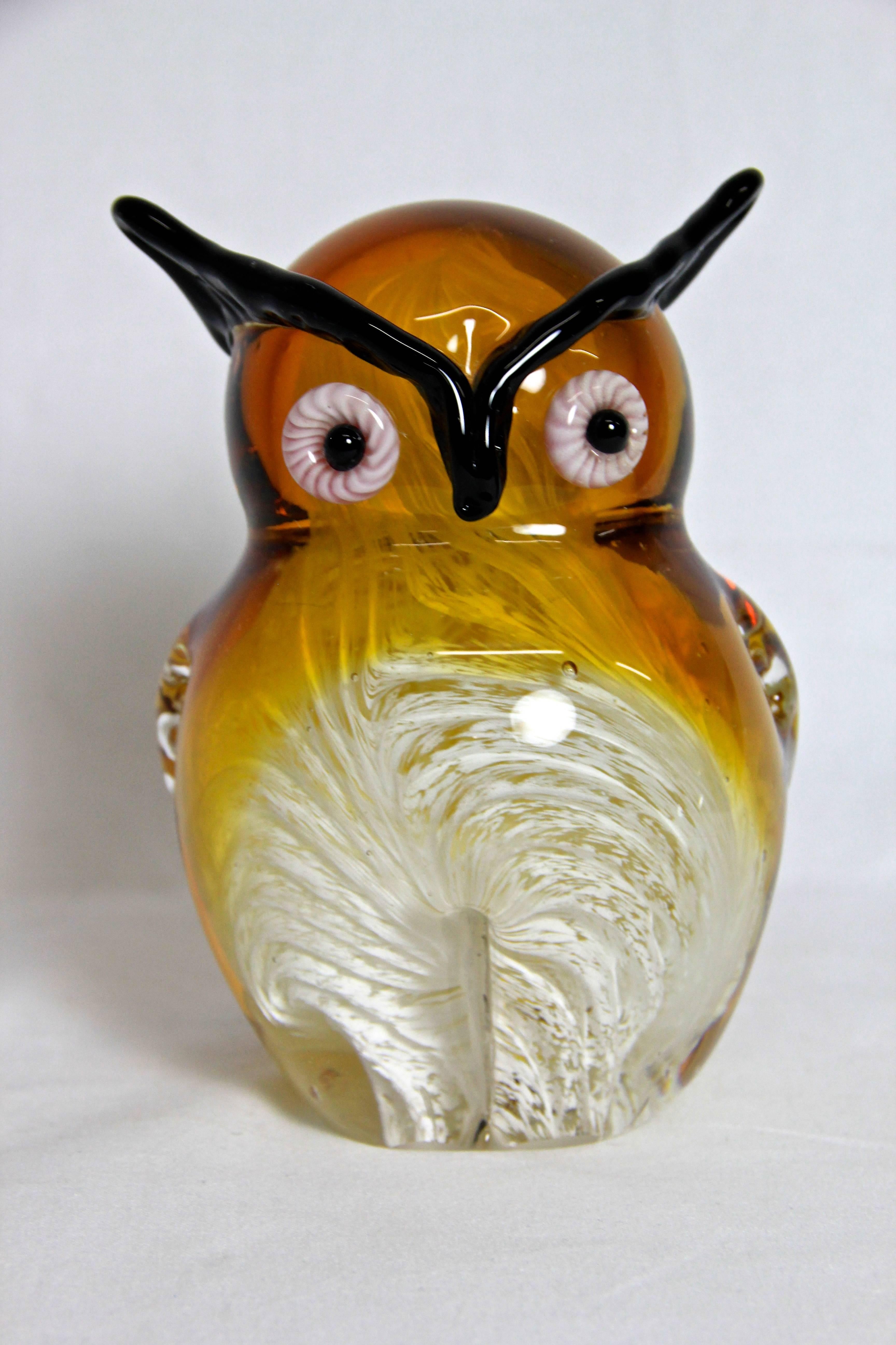 italien Fabuleux hibou en verre de Murano:: Italie