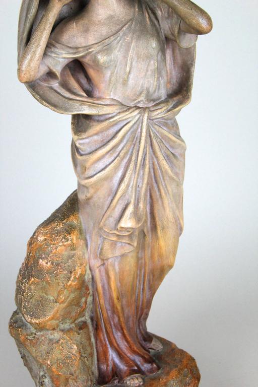 Female Art Nouveau Sculpture by Johann Maresch, Marked, Bohemia, circa