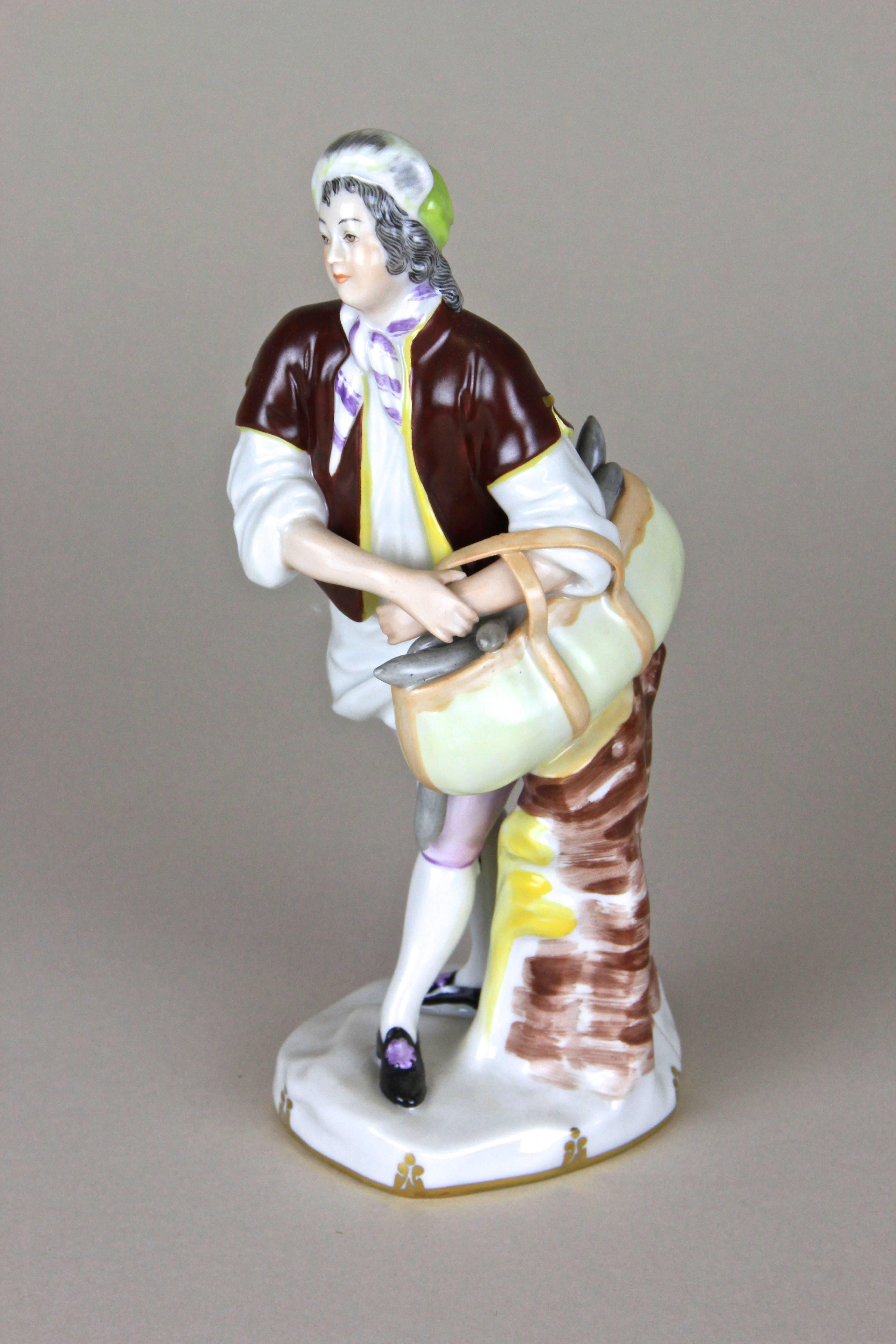 Another fine porcelain figurine out of the famous porcelain manufactures Augarten from Vienna Austria, circa 1950. The so-called 