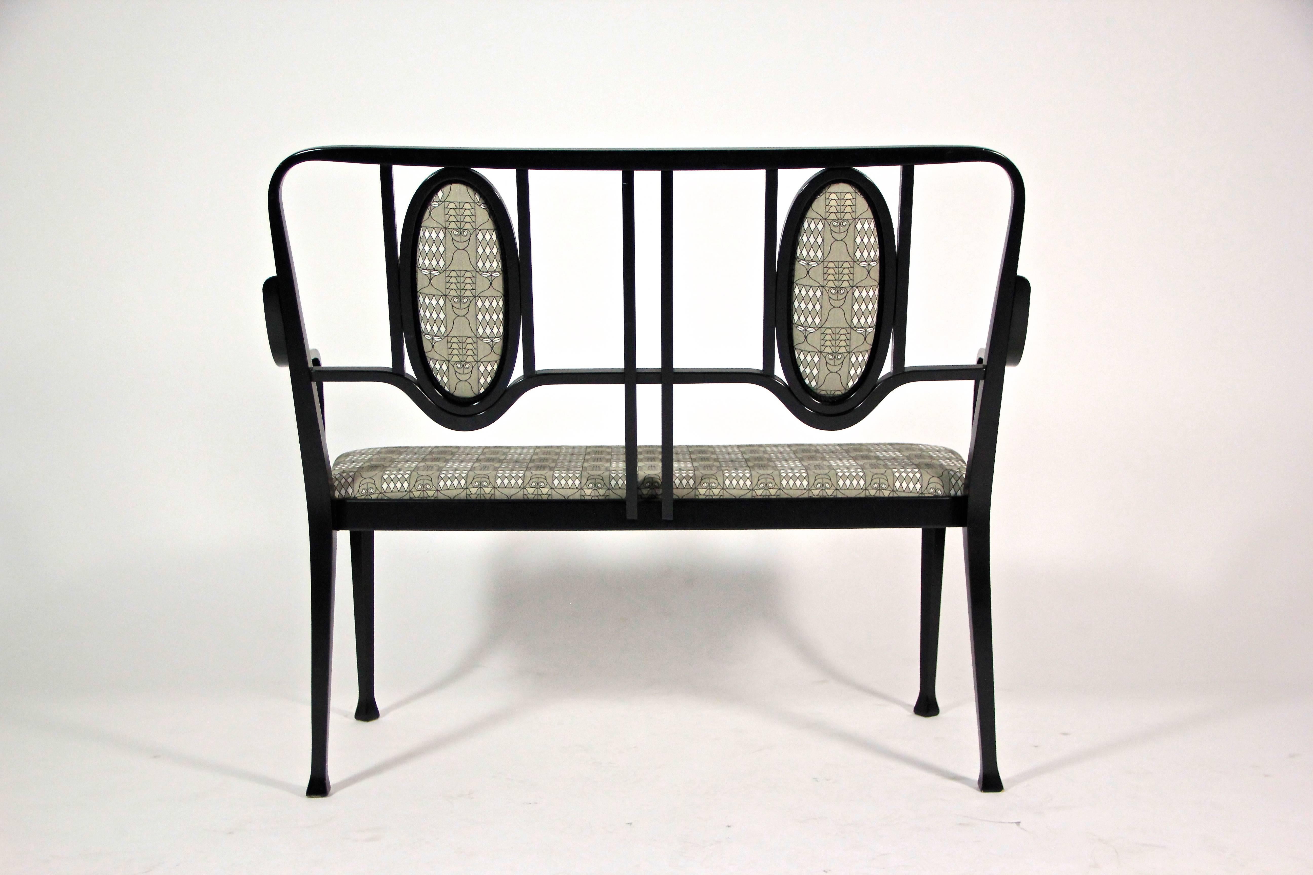 Ebonized Art Nouveau Style Seating Group by Thonet, Vienna circa 1980