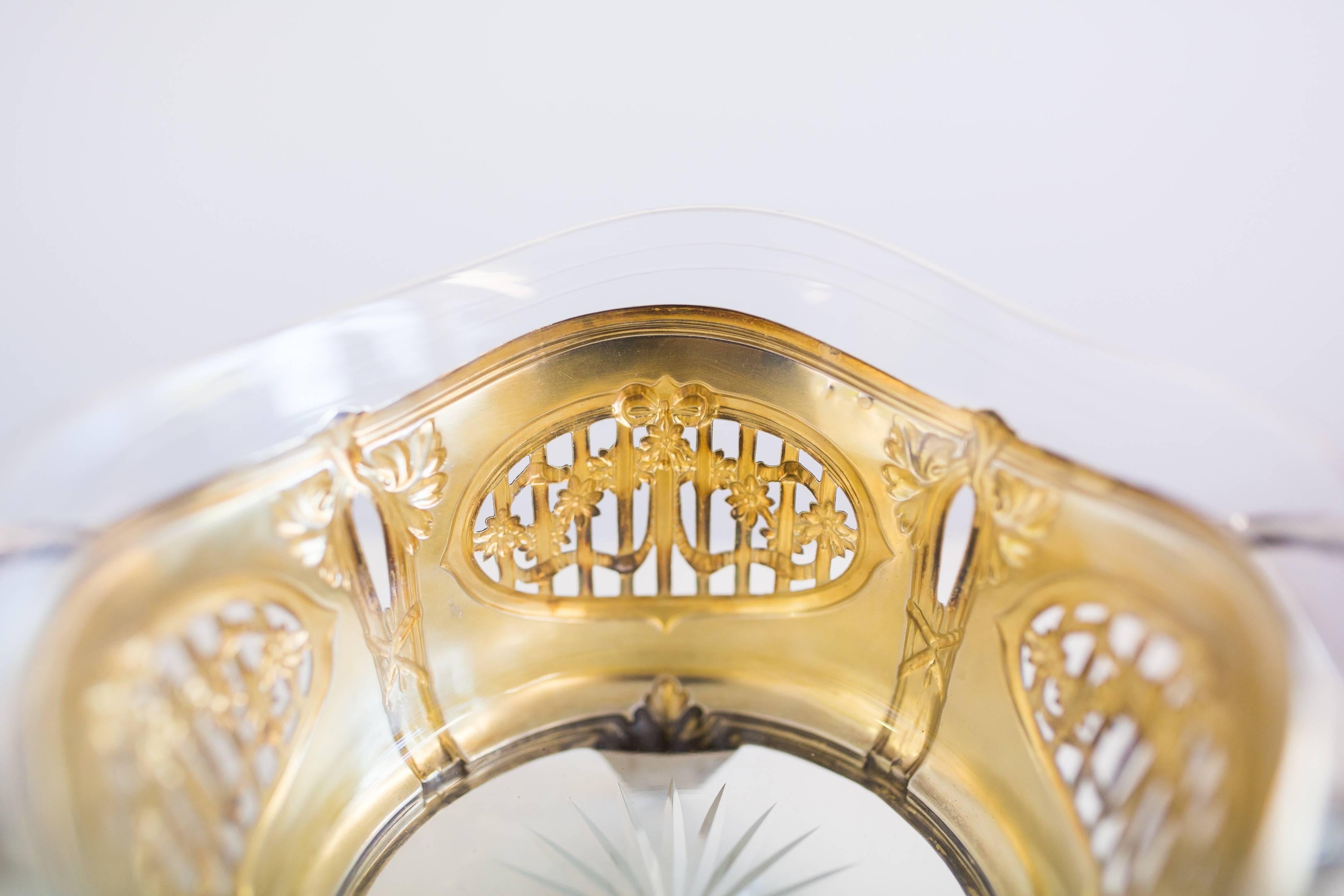 German Lovely Silver/Glass Confectionery Bowl, circa 1900