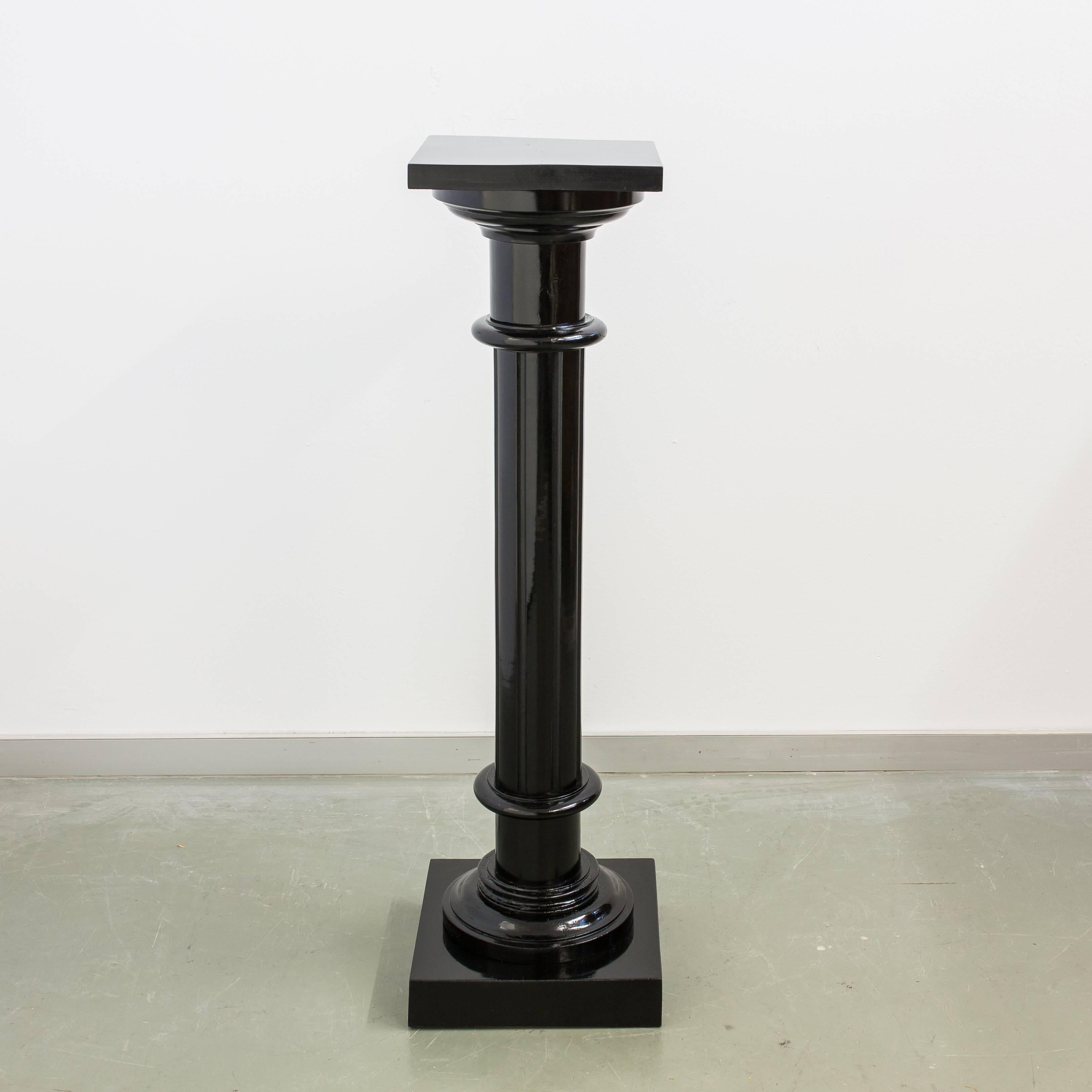 Ebonized Biedermeier Pedestal or Column, Mid-19th Century 1