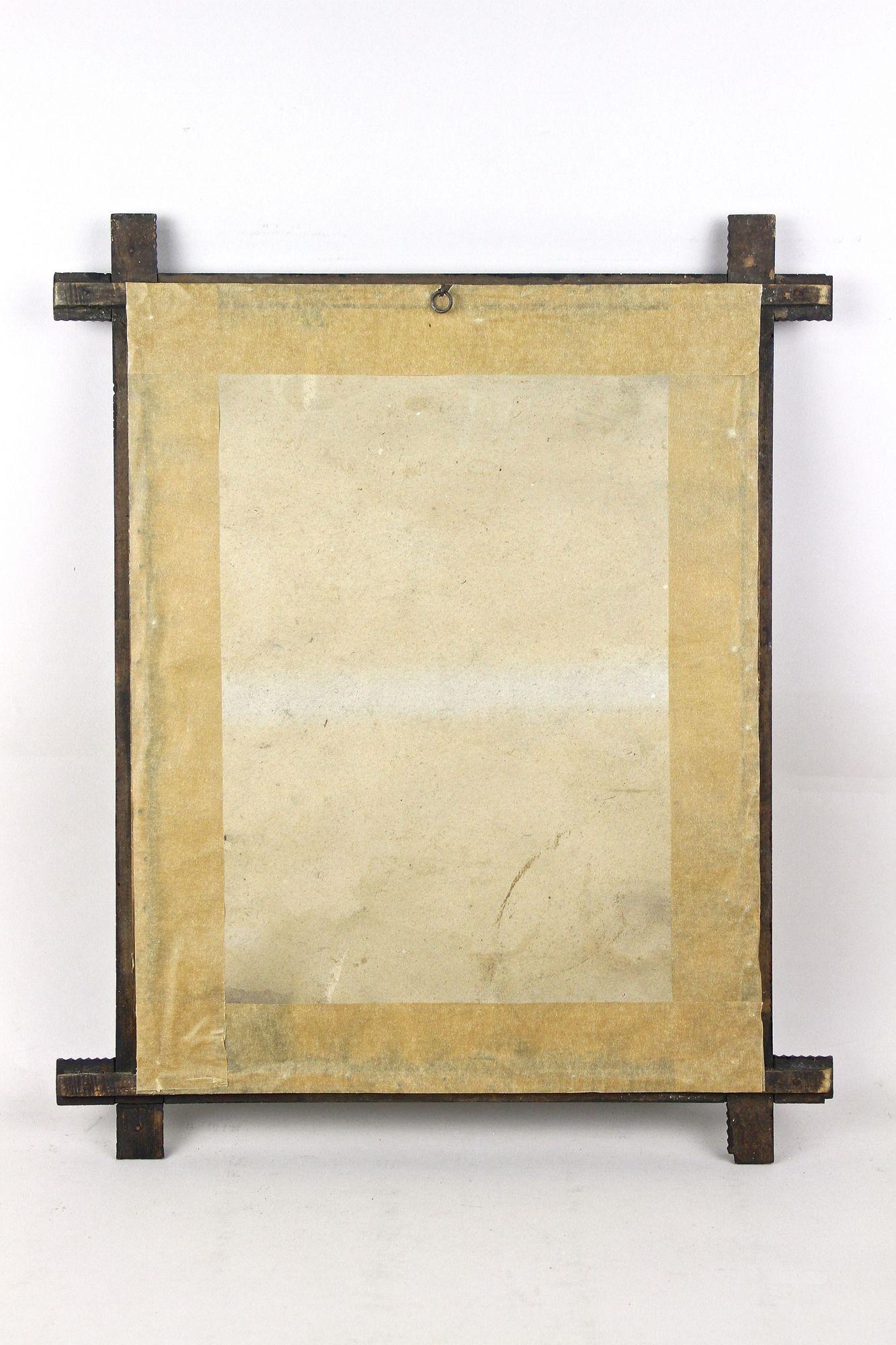 Miroir rustique du 19ème siècle, Art Carved, Autriche ca. 1890 en vente 9