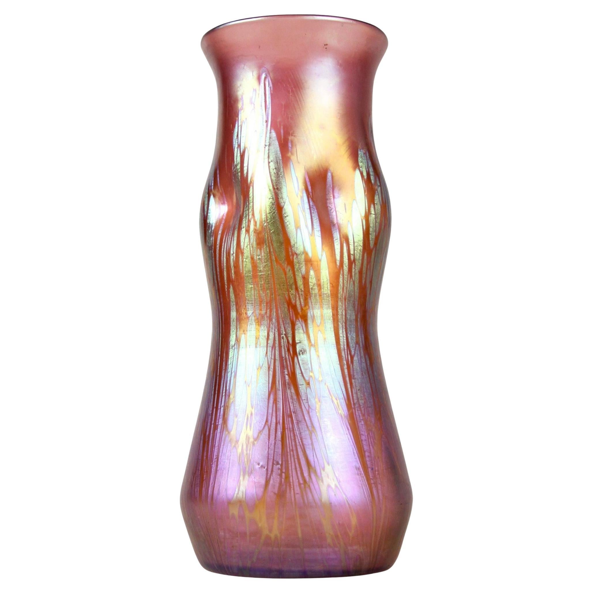 Art Nouveau Glass Vase by Loetz Witwe - Decor Medici Pink Iridescent, CZ, 1902
