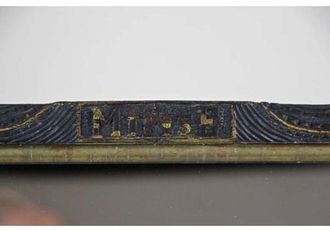 Austrian 20th Century Rustic Wall Mirror With Golden Bars, Tramp Art, Austria dated 1901 For Sale